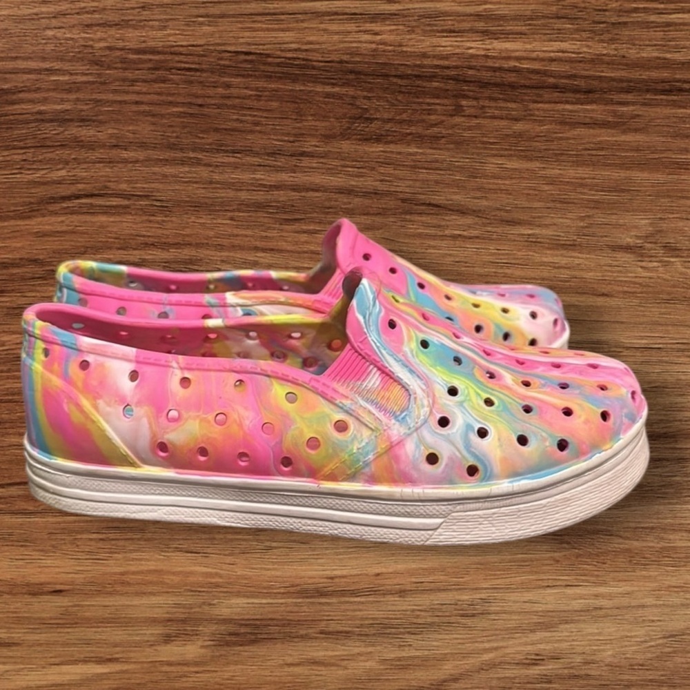 Place girls Pink Multicolor slip on foam composite tie dye shoes big girls 3 - Picture 5 of 8